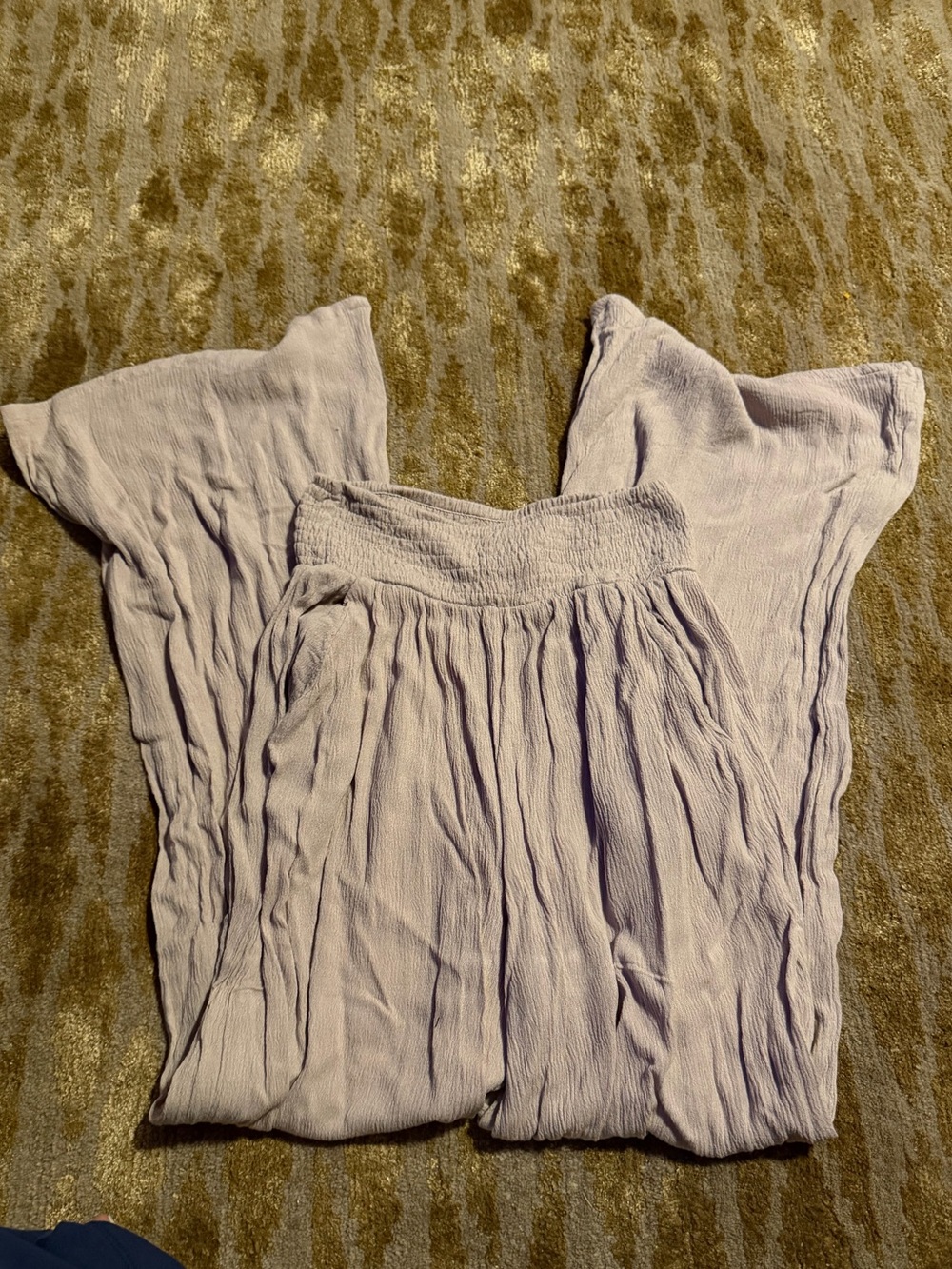 BEIGE Smocked Waist Women's Pants